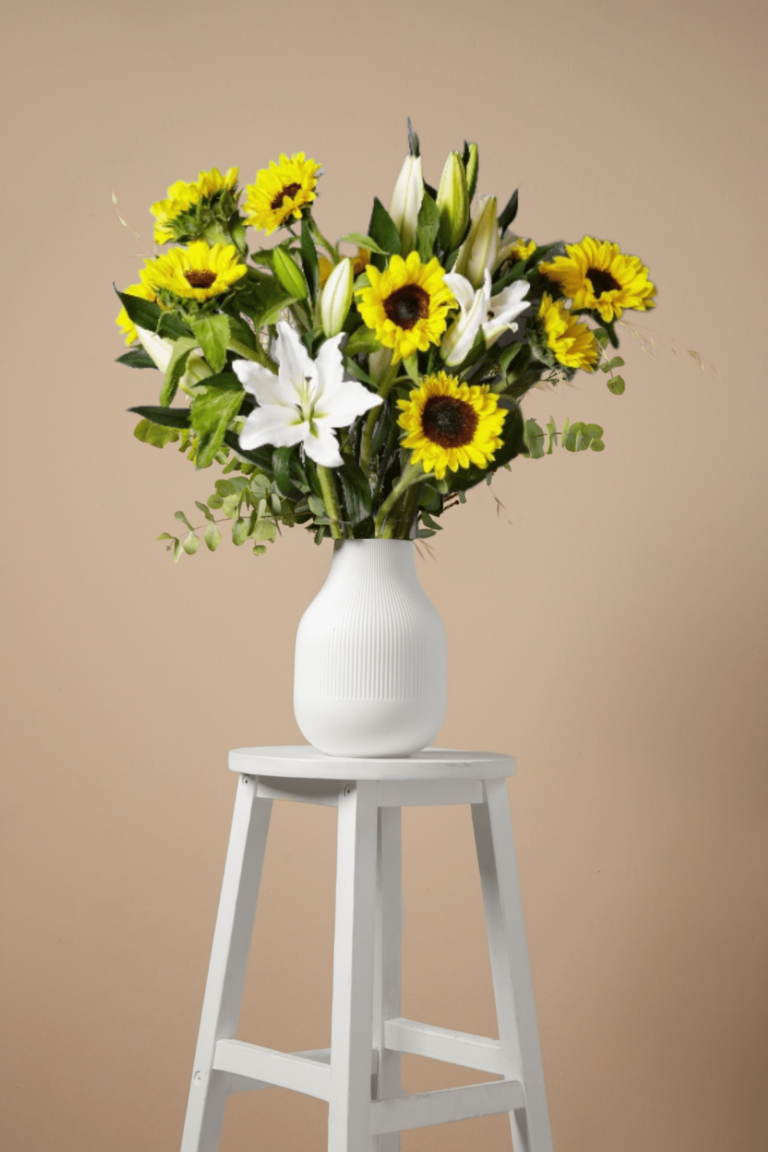 Sunflowers and White Oirentals
